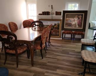 Henkel Harris dining table with 10 chairs by Century