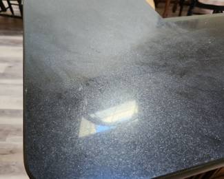 "marble" top dry bar with 2 stools