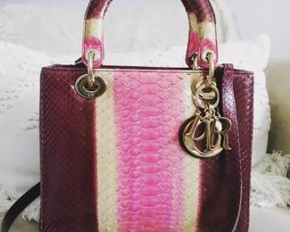 Stunning and rare Dior python Lady Dior bag