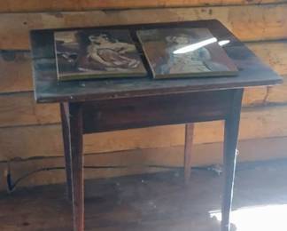 Very early primitive table with tiny square nails