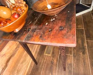 Wonderful primitive table put together with small square nails