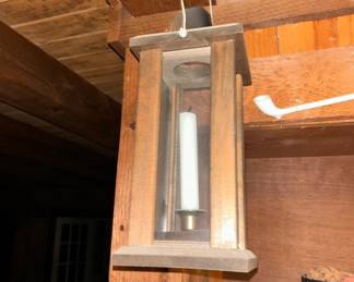 Wooden Candle lantern Copper Top