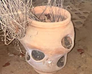 , vintage terracotta strawberry pot