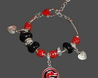 Beautiful Georgia Bulldog charm bracelet