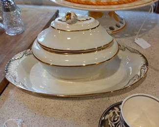 Ivory & gold bone china