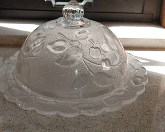 A very unusual hard to find domed cherries dish