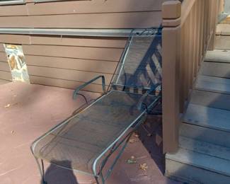 Wrought iron lounge chair adjustable with wheels