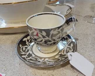  Demi Tasse hand and saucer hand  painted old Lustre ware - MYOTT Son & co England