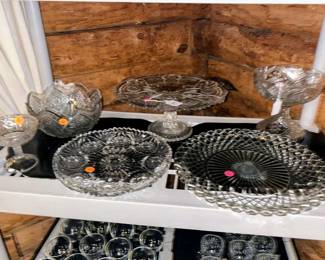 Vintage glass serving pieces