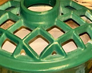 Forest Green Lattice Wood Stove Steamer