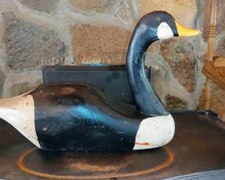 Vintage hand carved wooden Duck