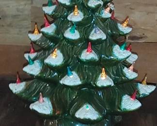 Beautiful large vintage ceramic Christmas tree snowcapped