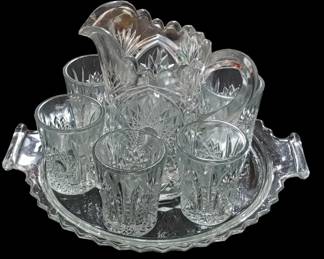 Early American Press glass lemonade set