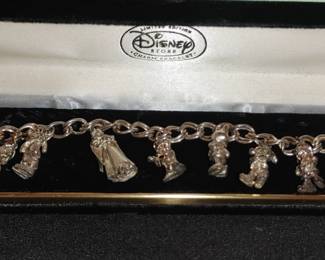 Vintage Snow White charm bracelet sterling silver Disney limited edition