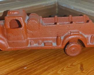 Heavy vintage cast iron fire truck