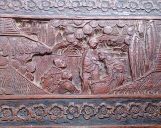 Gorgeous carved antique Oriental jewelry box