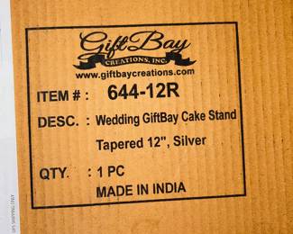 Beautiful ornate wedding cake cake stands from gift Bay one large one small boxes available brand new