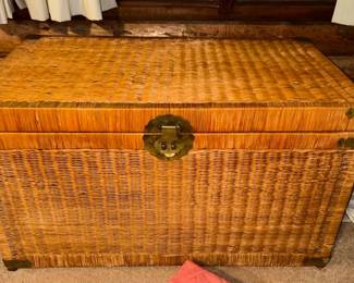 Beautiful vintage Rattan trunk