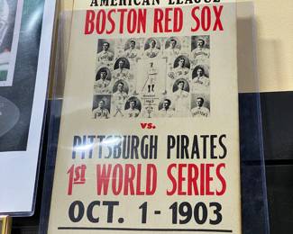 This baseball memorabilia featuring the American League Boston Red Sox vs. Pittsburgh Pirates at the 1st World Series Oct. 1 - 1903  is on sale. Please call or text 703-895-9344 to buy or for questions.