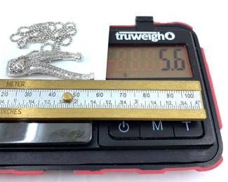 This 14K solid white gold pendant necklace with natural diamonds is on sale for $204. The size and weight in grams is shown on the picture. Please call or text 703-895-9344 to buy or for questions.