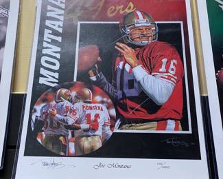 This signed and numbered 520 of 2500 football memorabilia featuring Joe Montana  playing for the 49ers is on sale. Please call or text 703-895-9344 to buy or for questions.