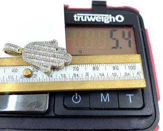 This 14K solid white gold pendant with natural diamonds is on sale for $324. The size and weight in grams is shown on the picture. Please call or text 703-895-9344 to buy or for questions.