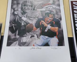 This signed and numbered 53 of 100 football memorabilia featuring John Elway  is on sale. Please call or text 703-895-9344 to buy or for questions.