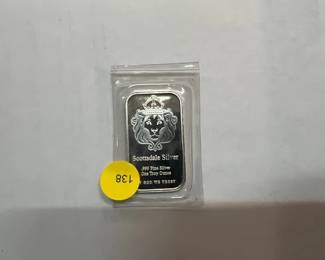  SCOTTSDALE SILVER ONE TROY OUNCE SILVER BAR