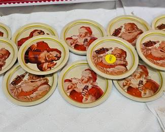 METAL SANTA COASTERS COCA COLA