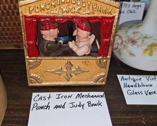 CAST IRON MECHANICAL PUNCH AND JUDY BANK