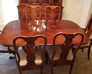 Double Pedestal Cherry Dinner Table