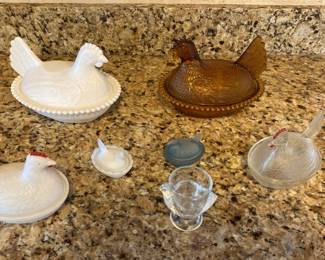 Vintage Nesting Hen Candy Dishes