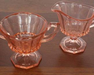 Heisey Petal Pink Depression Glass Sugar Creamer