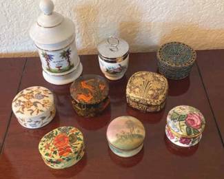 Miniature Collection Of Lidded Apothecary Trinket Boxes