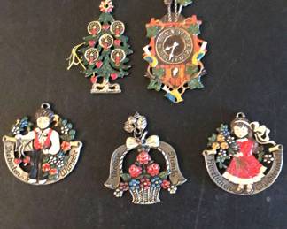 Kuhn 97 Pewter Enamel Ornaments Germany