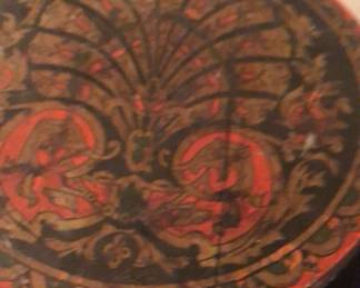 AntiqueVintage Folk Painted Table