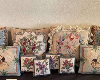 Vintage Needlepoint Pillows