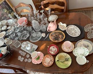 Glassware, teacup and saucer sets