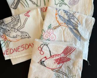 Vintage Embroidered Dishtowels