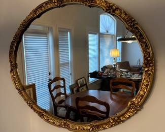 Gorgeous Oval Mirror with Gilt Gold Frame