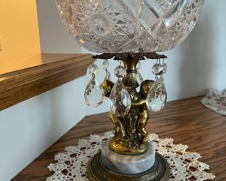 Crystal Dish with Marble Base