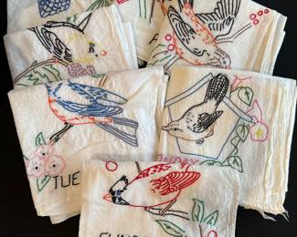 Vintage Embroidered Dishtowels