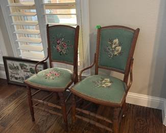 Antique chairs with hand embroidery