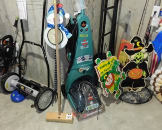 Manual Mower, Bissell Carpet Cleaner, Vintage Yard Signs