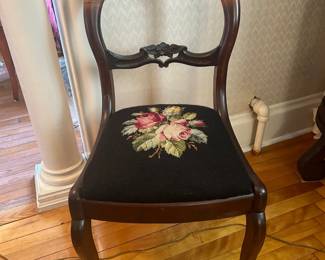 Needle Point Seat Antique Chair