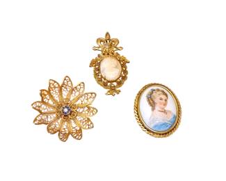 Brooches Vintage Limoges, Florence C U