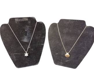 14k White And Yellow Gold Necklaces W Pendants
