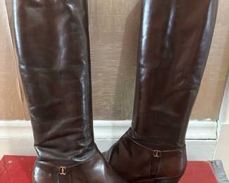 Salvatore Ferragamo Leather Knee High Boots