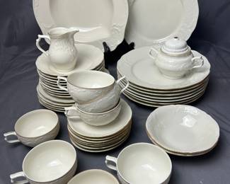 Rosenthal Cream Porcelain Set With Gold Tone Rims