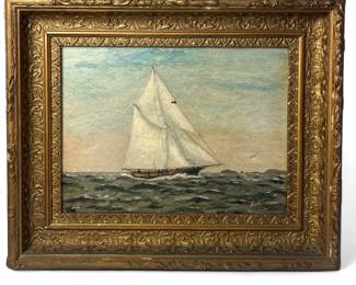Sailboat Oil Painting, Signed FA Kincade